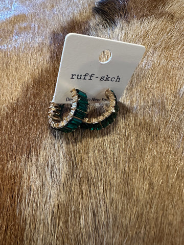 Green bling hoops