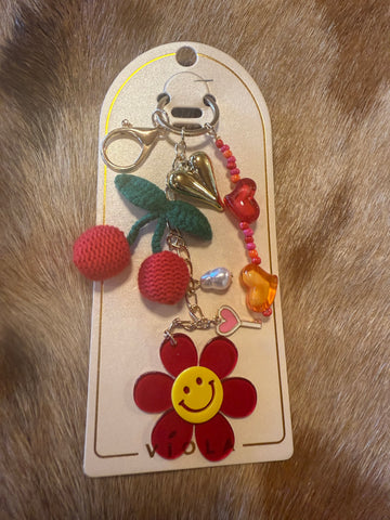 Cherry flower keychain
