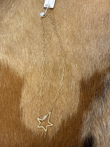 Matte gold star necklace