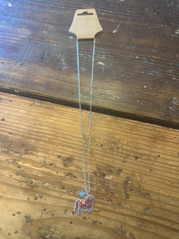 Floral horse necklace