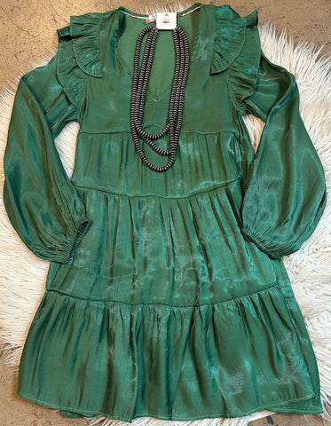 Green metallic dress