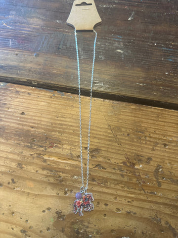 Floral horse necklace