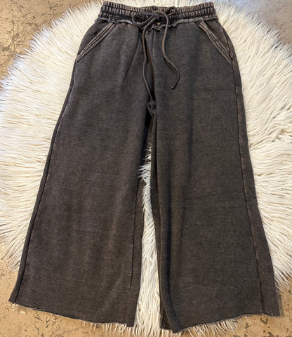 Acid wash palazzo sweat pants