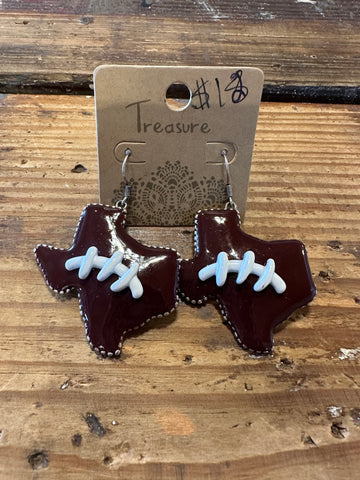 Football dangle earrings