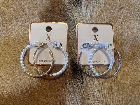 Pearl hoop earrings