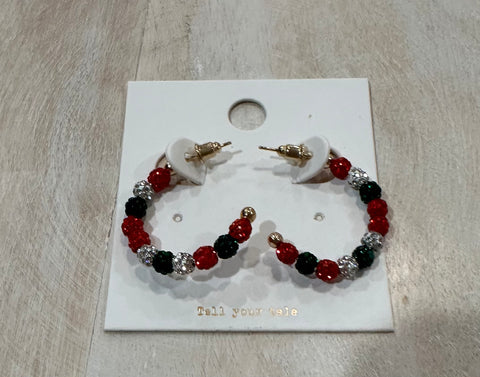 Christmas hoop earrings