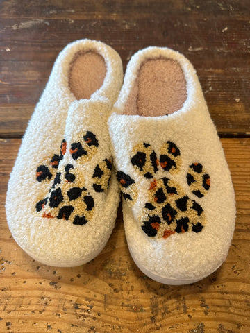 Paw print slippers