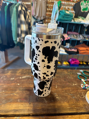 Cow print tumbler cup