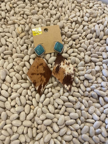 Cowhide earrings