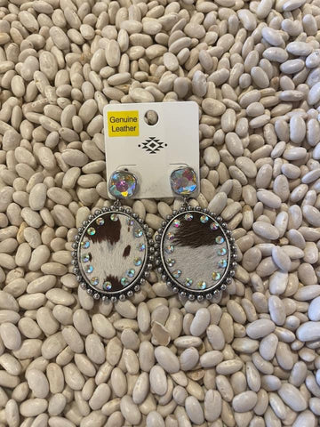 Cowhide earrings