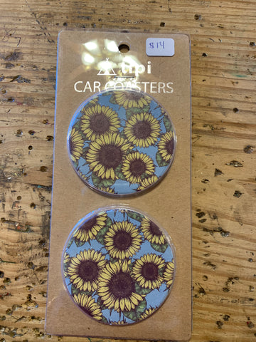 Sunflower car coasters
