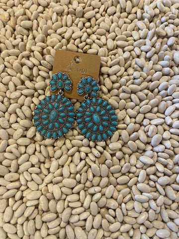 Turquoise cluster earrings