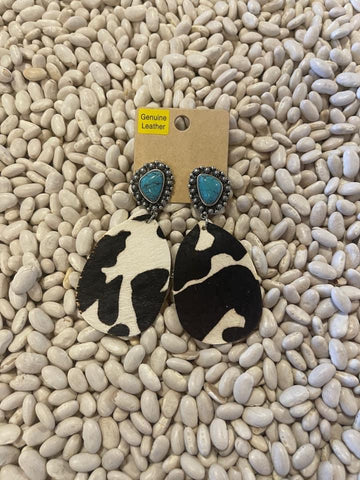 Cowhide earrings